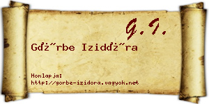 Görbe Izidóra névjegykártya